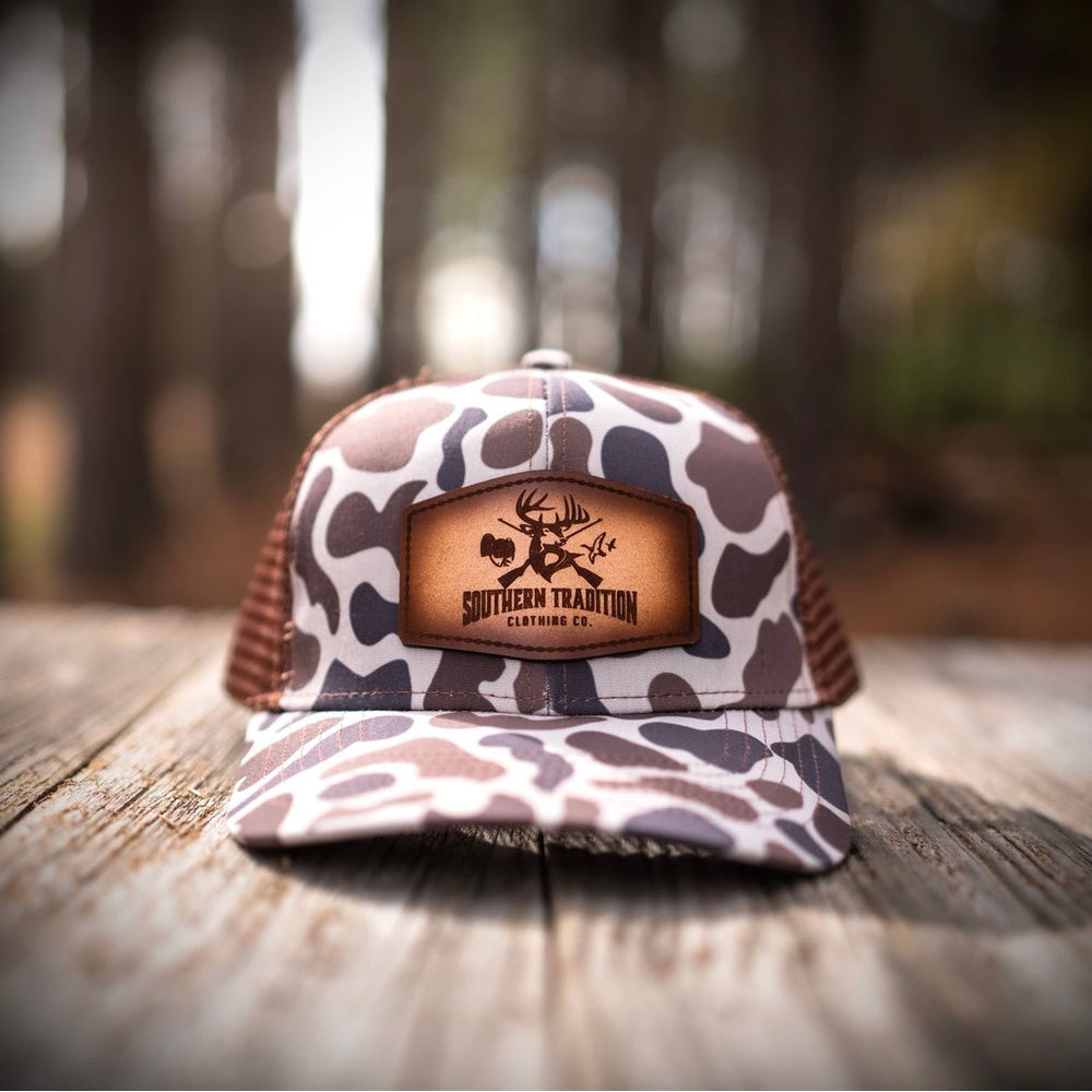 Southern Tradition Co Brown Camo Slough 6 Panel SnapBack Hat